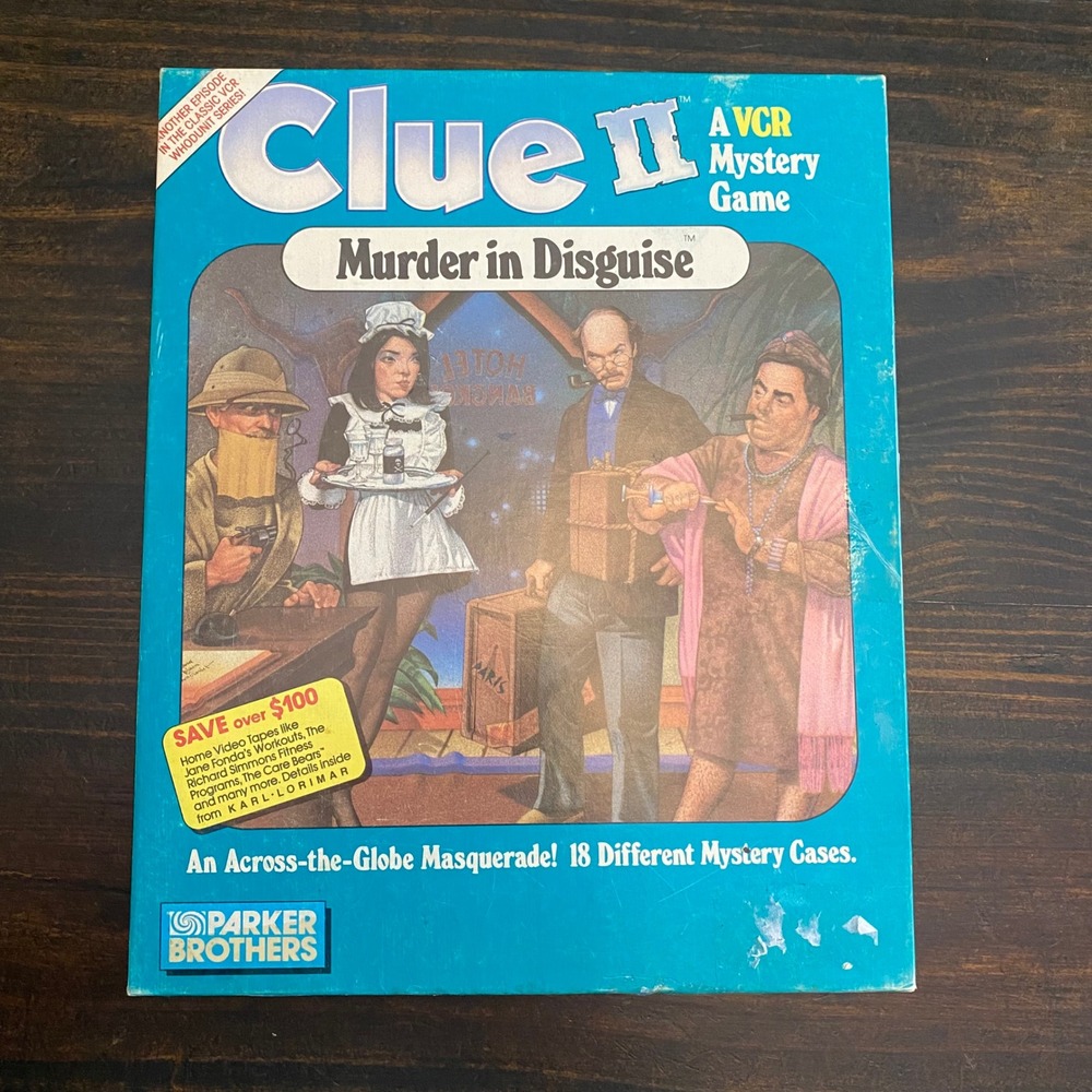 Vintage Clue II Murder in Disguise VCR Mystery Game COMPLETE 1987 VHS